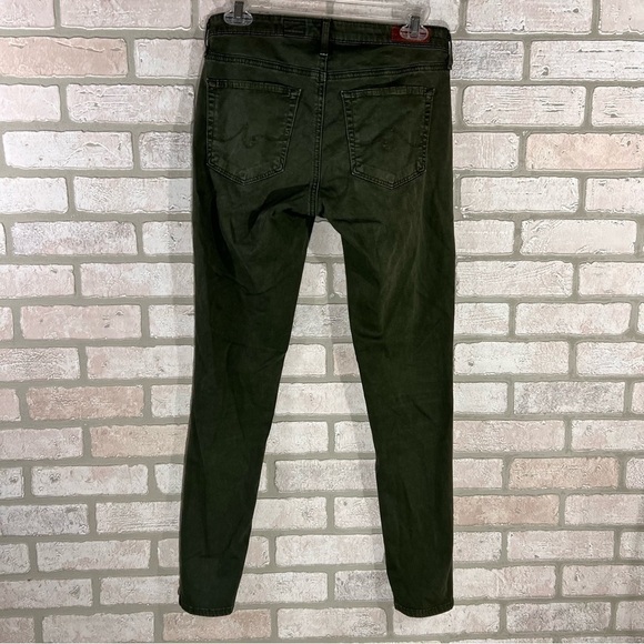 Ag The Abbey Ankle Midrise Super Skinny Ankle Jeans in Dark Olive Green Size 26 - Picture 7 of 11